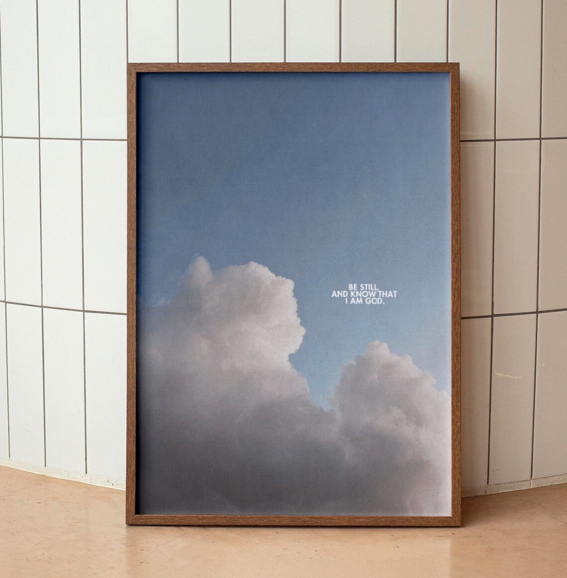 Psalm 4610 Aesthetic Christian Wall Art Modern Bible Verse Art Print Biblical Scripture Wall Art Minimal Christian Poster Cloud Poster