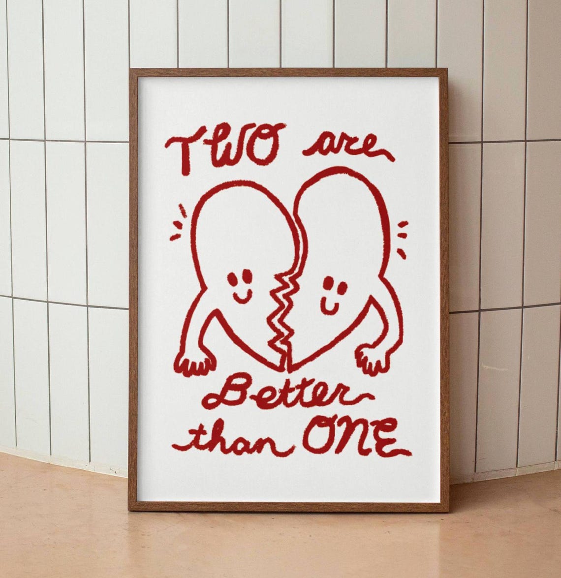 Two Are Better Than One Hugging Hearts Wedding Love Gift Poster - Image 3