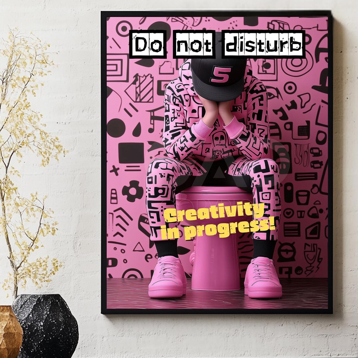 Do Not Disturb Creativity In Progress, Funny Poster