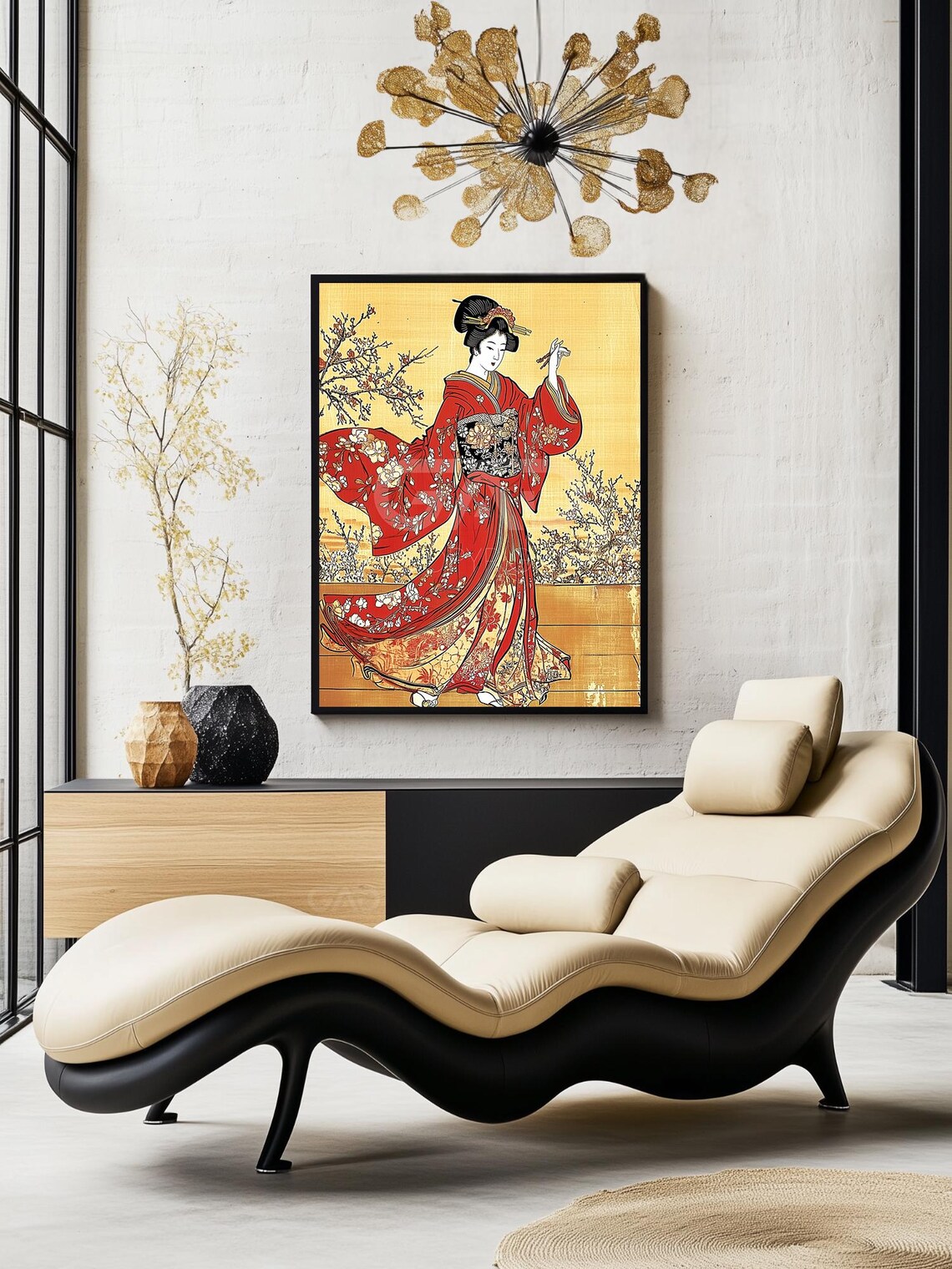 Geisha Oiran Poster Print Kitagawa Utamaro Ancestral Japanese Print Kimono Wall Art Gad Art 00036 Elegance Of The Past - Image 3