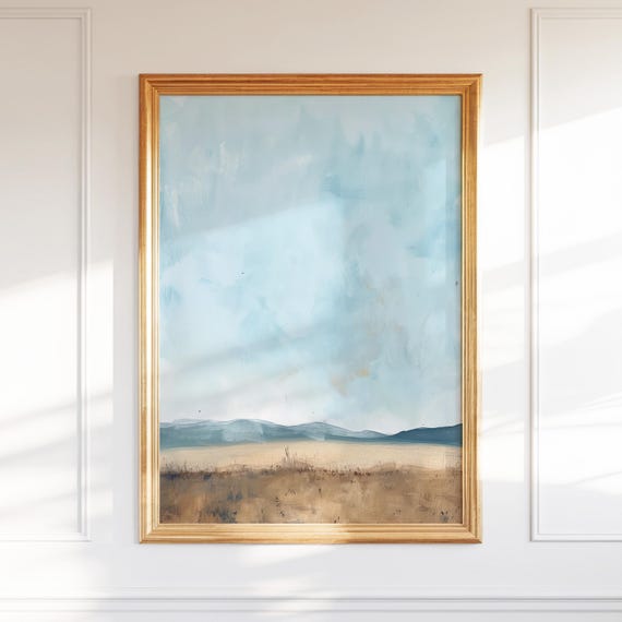 Minimalist Landscape Wall Art Soft Sky Horizon Zeninspired Abstract Nature Print Modern Tranquil Decor For