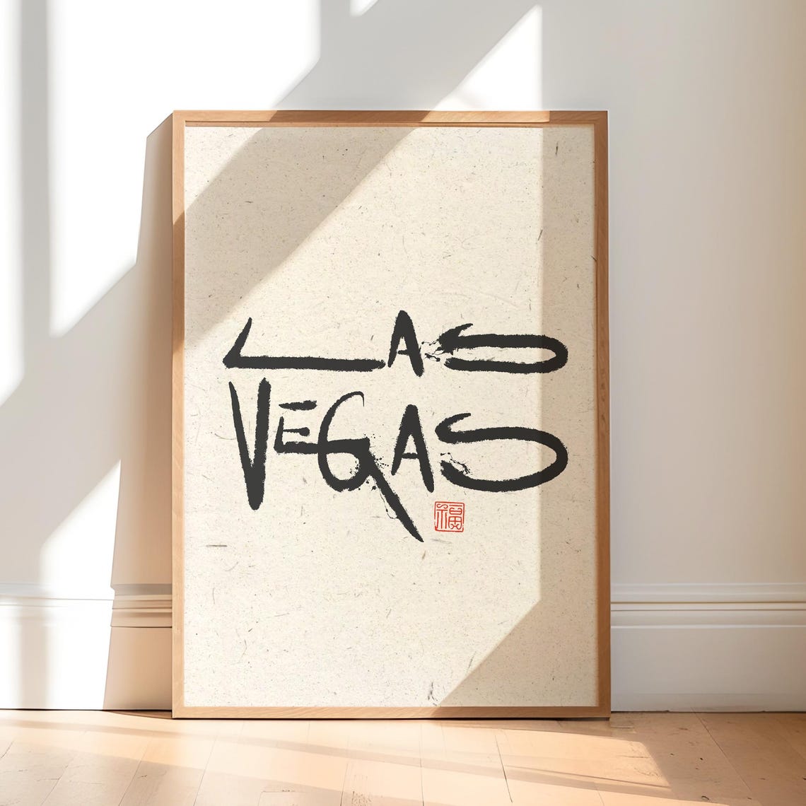 Las Vegas Ink Calligraphy Typography Bold City Name Art Poster