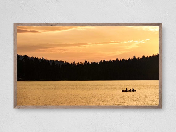 Frame Tv Art Golden Twilight On The Lake Instant Frame Tv Art Art Tv For Frame