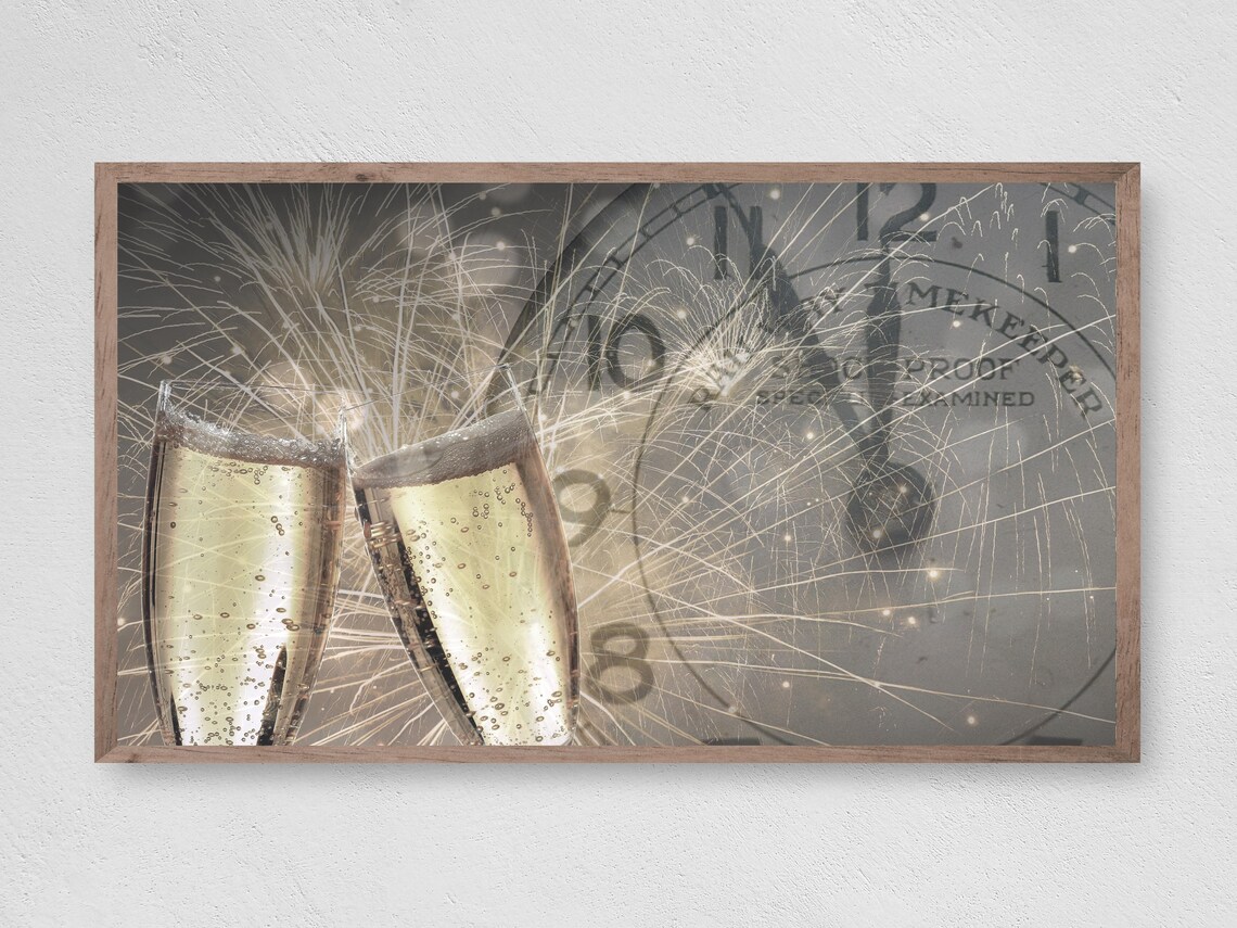 Frame Tv Art New Years Happy New Year 2023 Party Instant Winter Holiday Frame Tv Art Art Tv Lg Tv Art