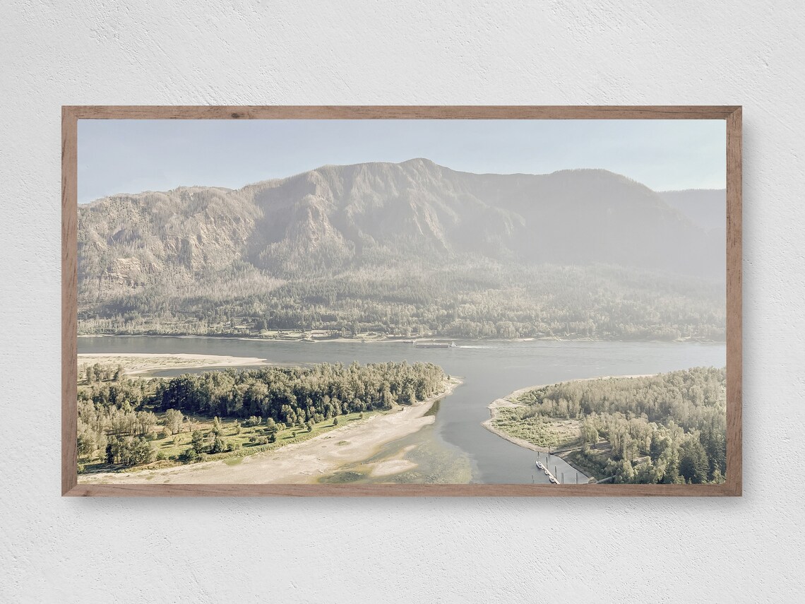 Cascade Locks Trees, Nature Landscape Art Print