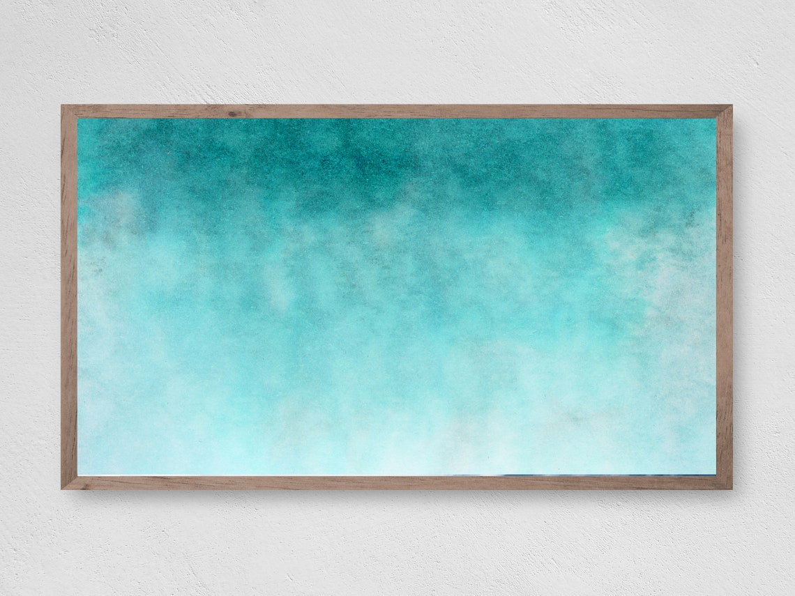 Teal Turquoise Watercolor Wash Abstract Serene Ocean Tone Poster