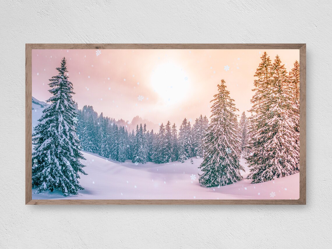 Christmas Winter Dawn Art Print, Holiday Seasonal Decor