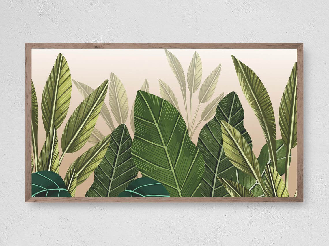 Tropical Palms Travel Poster, Ocean and Surf Decor