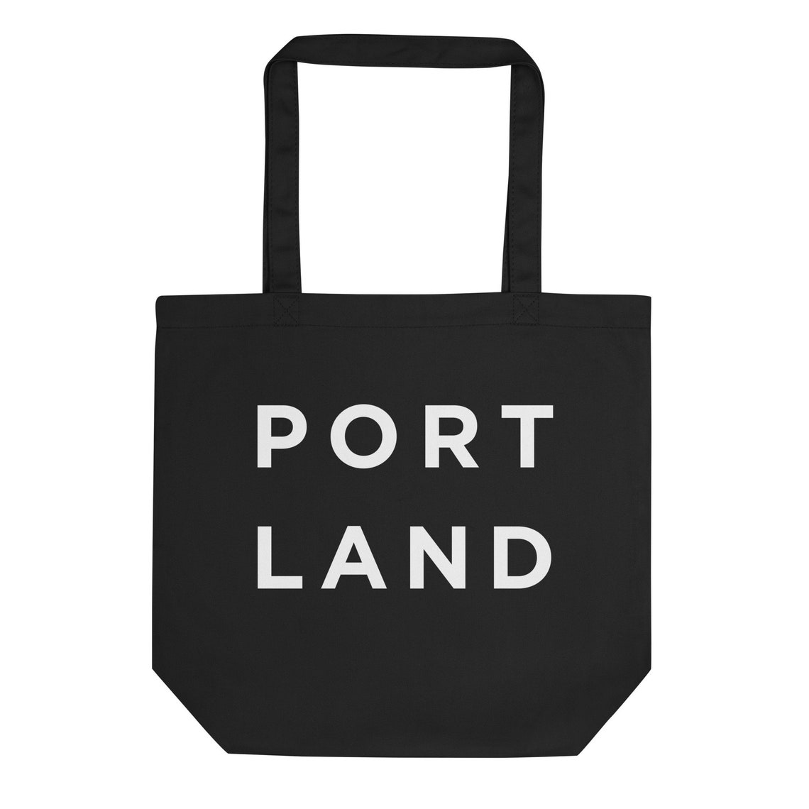 Portland Bold White on Black Stacked Typography City Pride Wall Art - Image 3