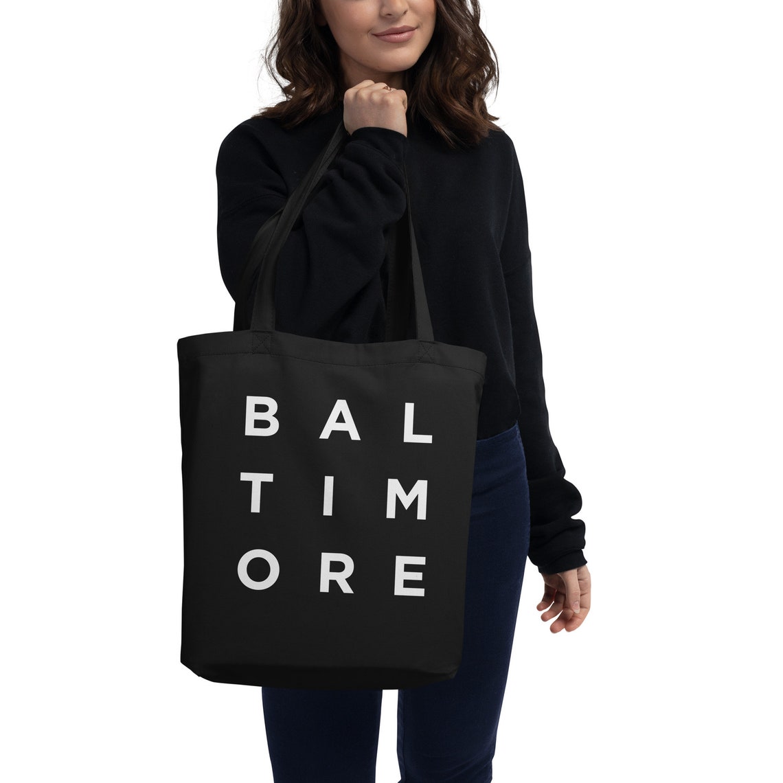 Baltimore Maryland Typography Canvas Tote Bag City Gift Print - Image 3