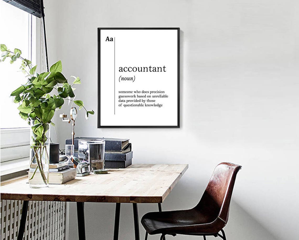 Accountant Funny Dictionary Definition Office Typography Poster Gift - Image 2