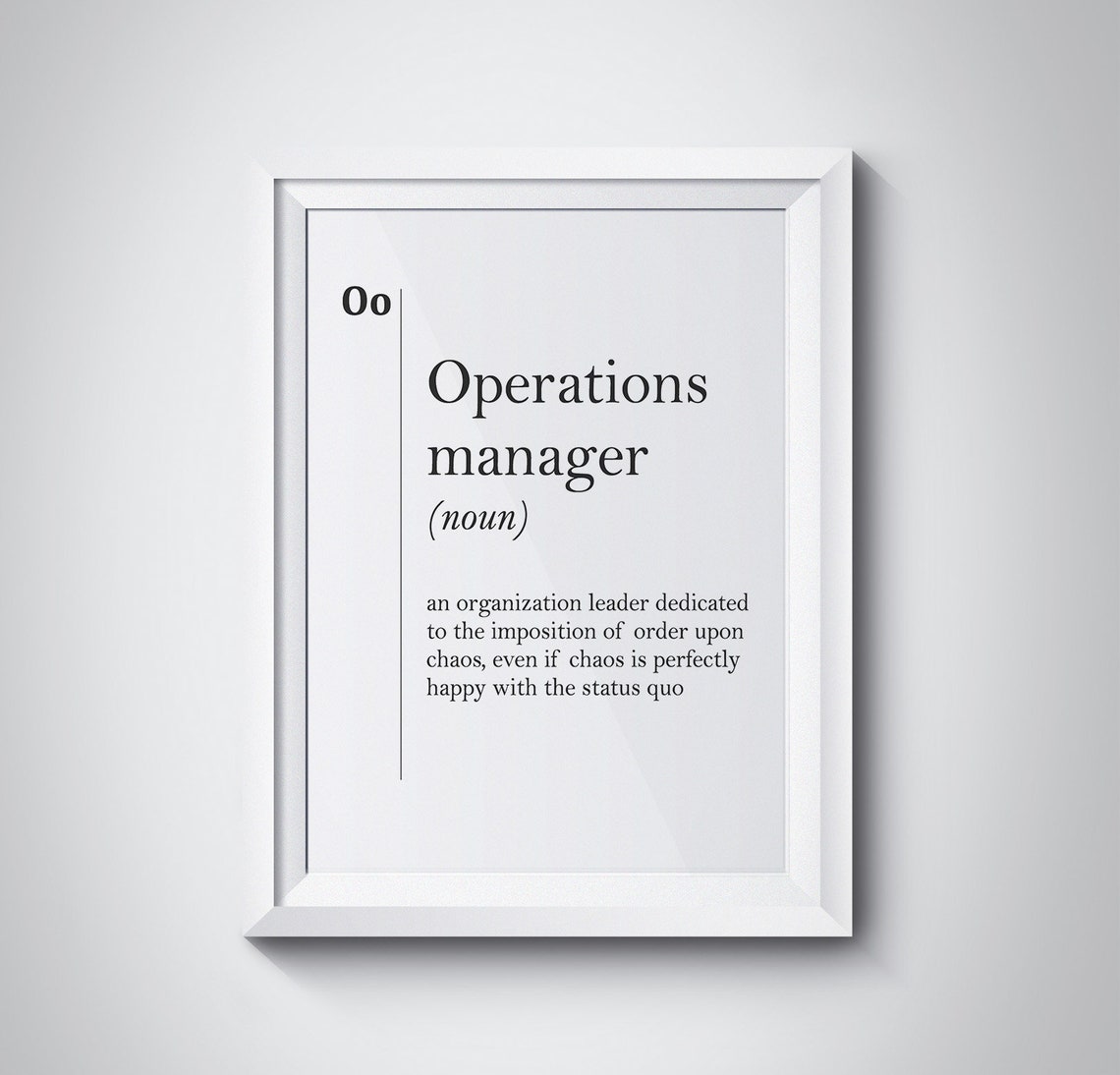 Operations Manager Funny Noun Definition Chaos Order Gift Poster