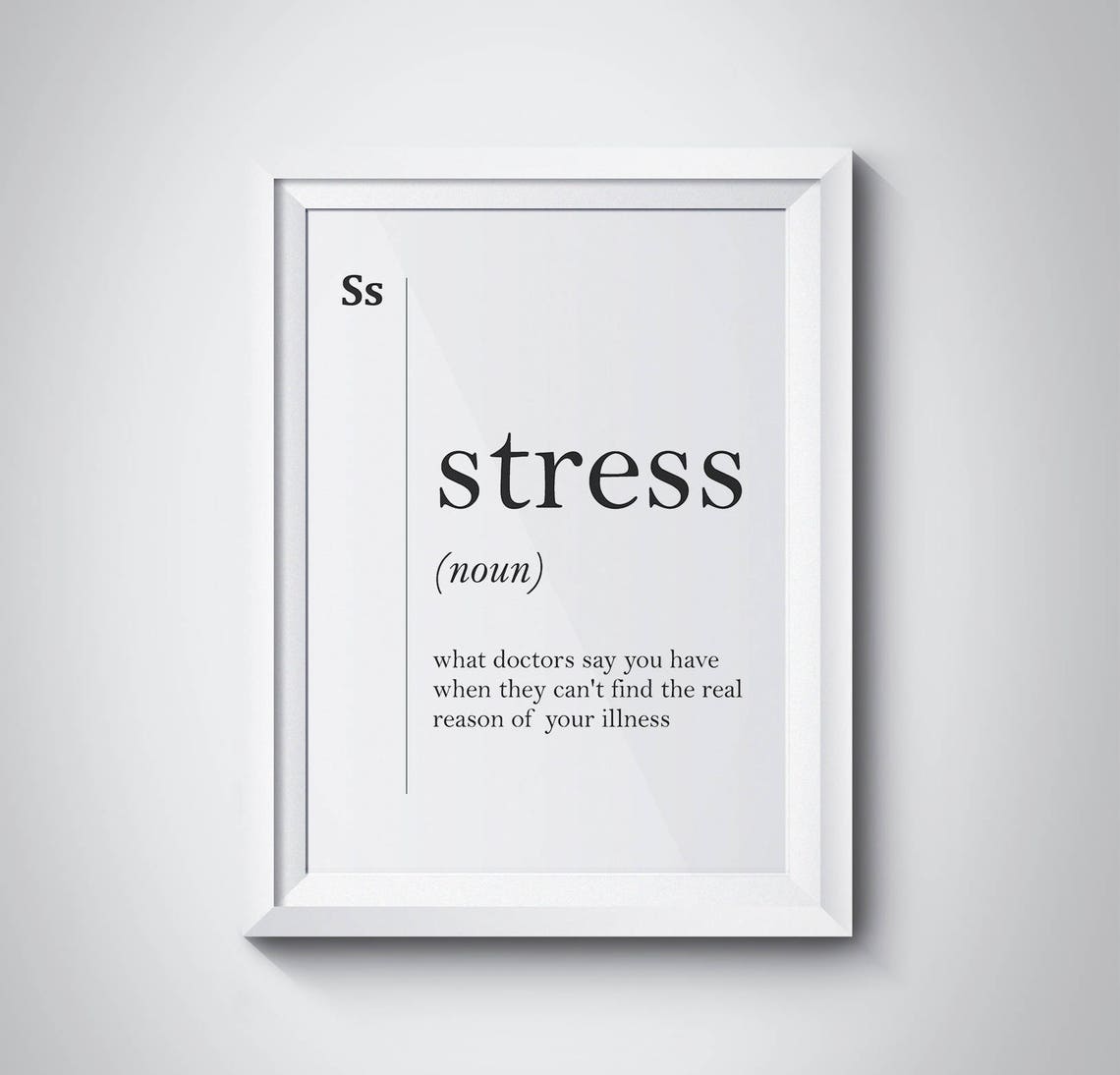 Stress Funny Dictionary Definition Typography Minimalist Poster