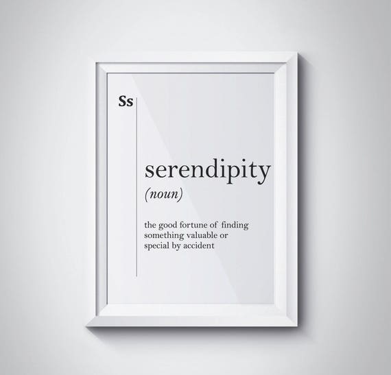 Serendipity Definition Wall Art Minimalist Poster Scandinavian Dictionary Poster Home Decor Gift Typography Print Lucky Gift Luck Wall Art
