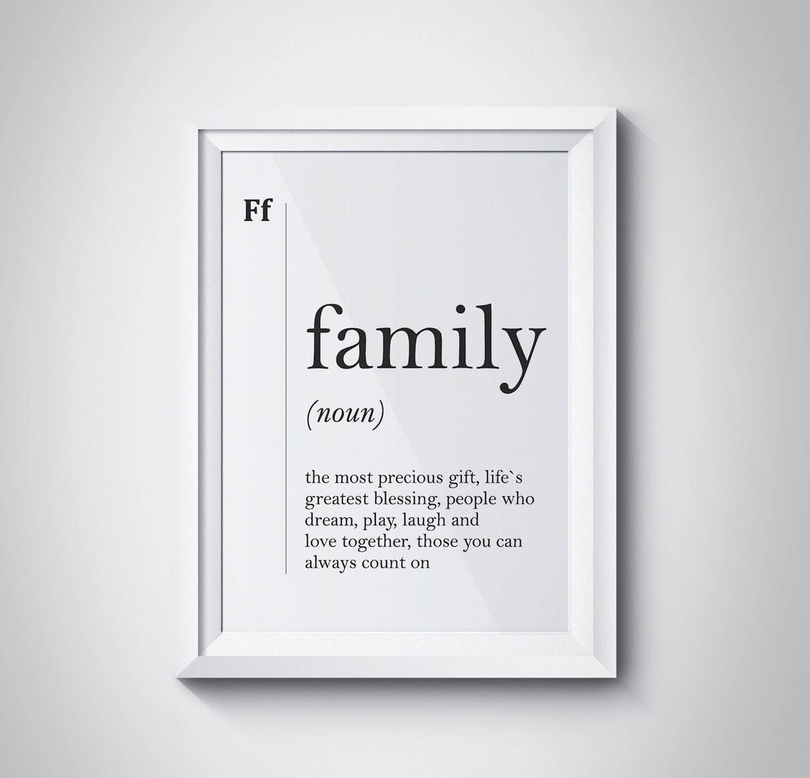 Family Definition Print Family Gift Parents Gift Mother Gift Father Gift Family Wall Art Typography Dictionary Scandinavian Family Print