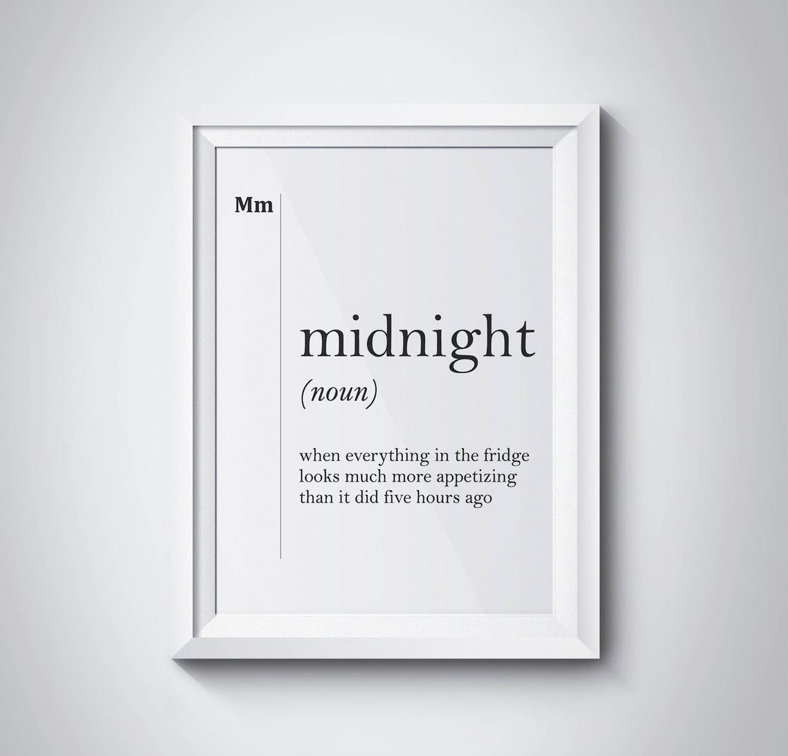 Midnight Funny Dictionary Definition Typography Quote Wall Art