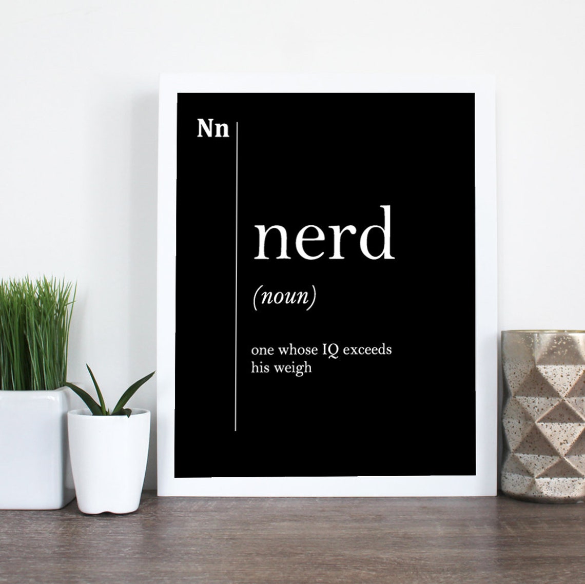 Nerd Funny Dictionary Definition Bold Black Typography Poster - Image 2