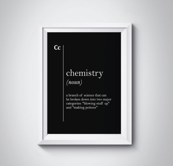 Chemistry Wall Art Chemistry Teacher Gift Science Wall Art Chemistry Definition Print Dictionary Art Coworker Gift New Job Gift School Decor