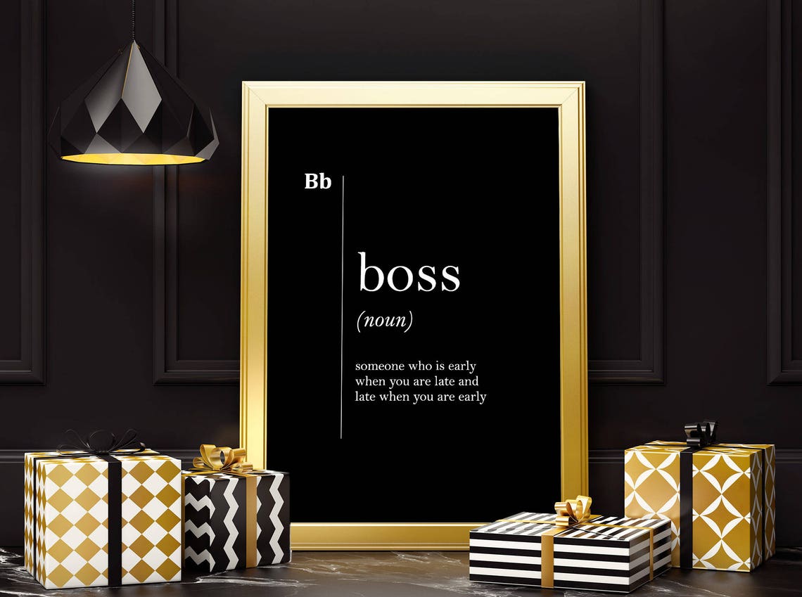 Boss Funny Dictionary Definition Typography Quote Humor Wall Art - Image 2