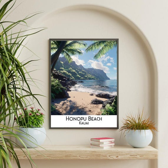 Honopu Kauai Wall Art Posters Cafe Decor Home World Poster Designs Design