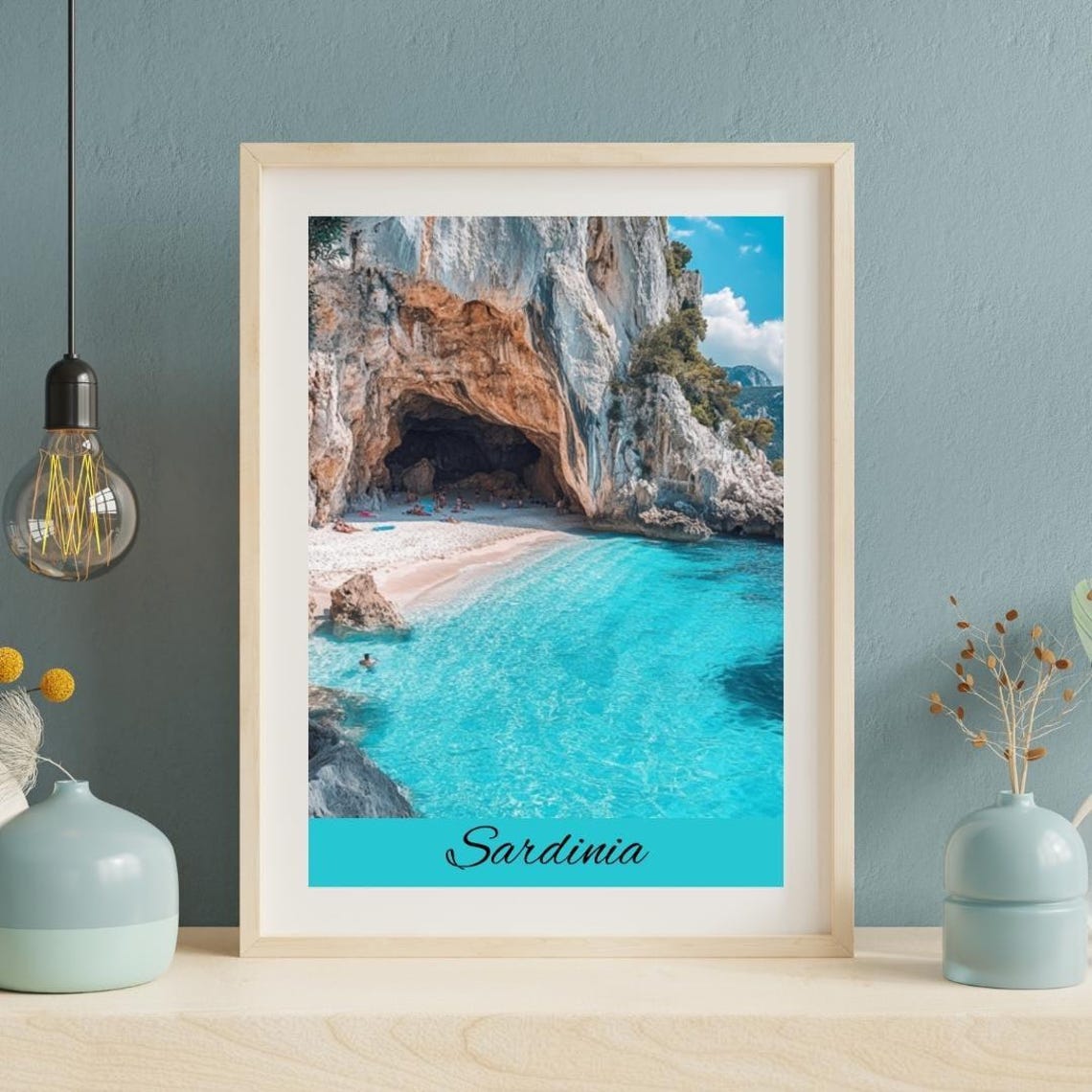 Sardinia Wall Art Posters Cafe Decor Home World Poster Design