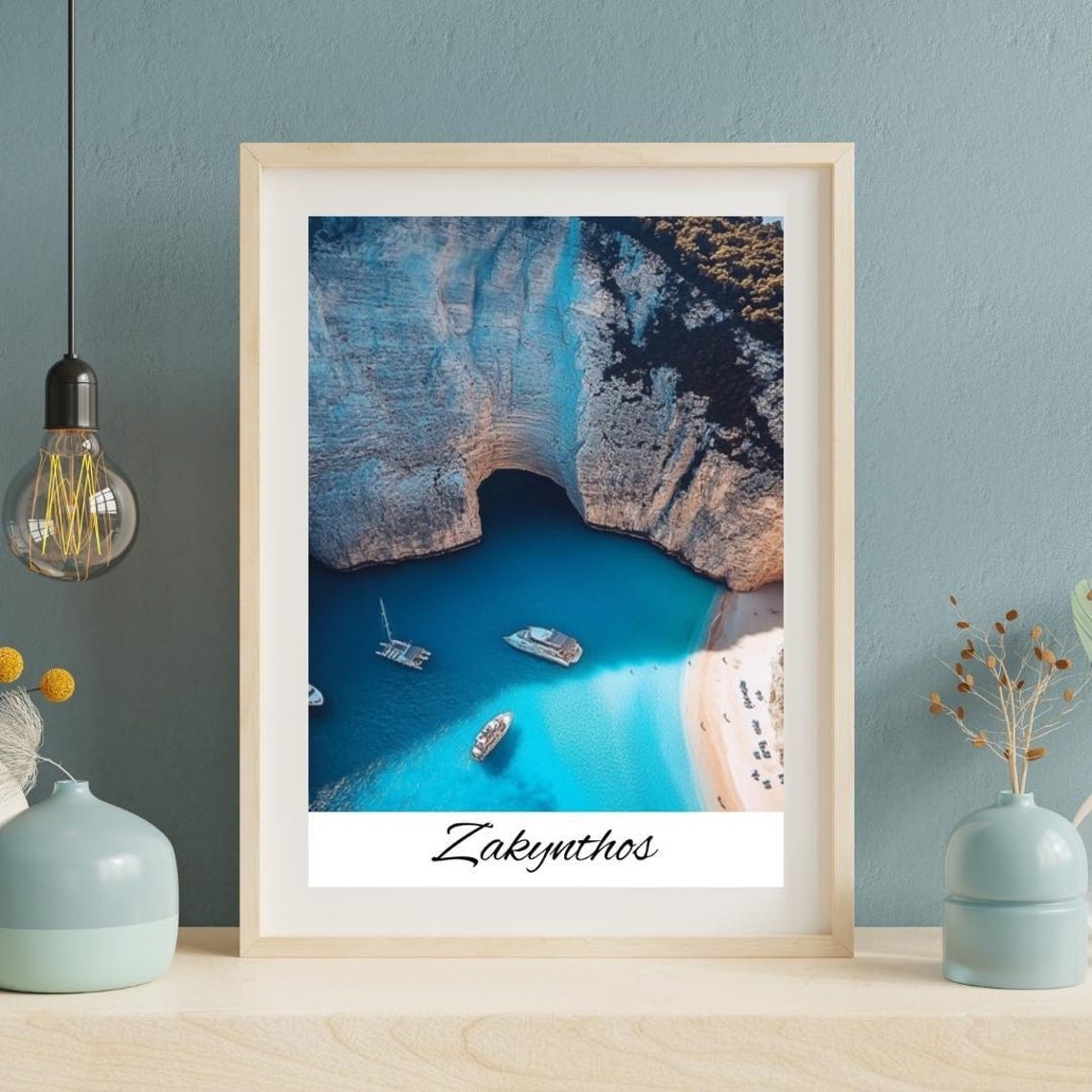 Zakynthos Greece Wall Art Posters Cafe Decor Home World Poster Design