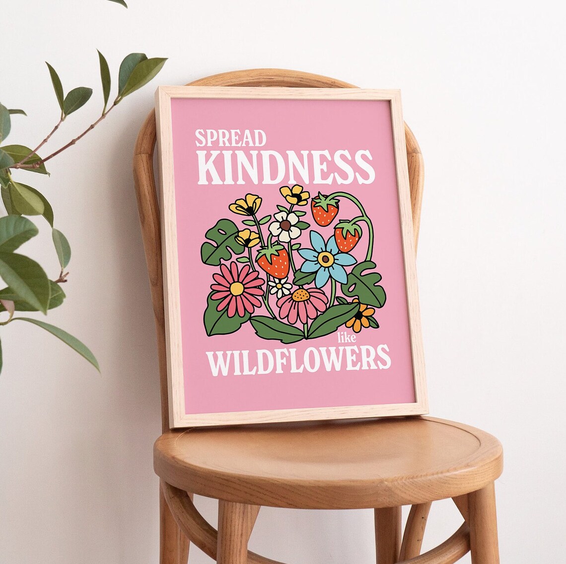 Pink Wildflowers Botanical Print, Flower Market Quote - Image 3