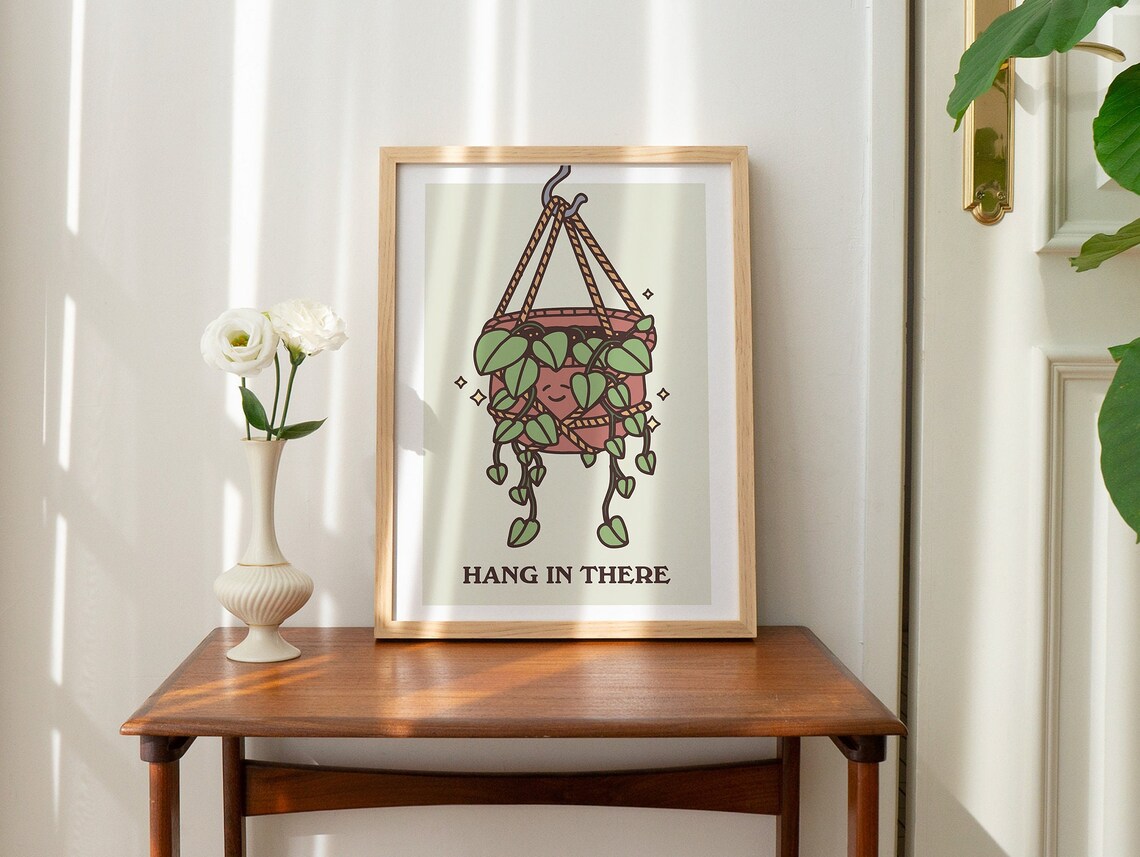 Green Plant Quote Poster, Botanical Wall Art Print - Image 2