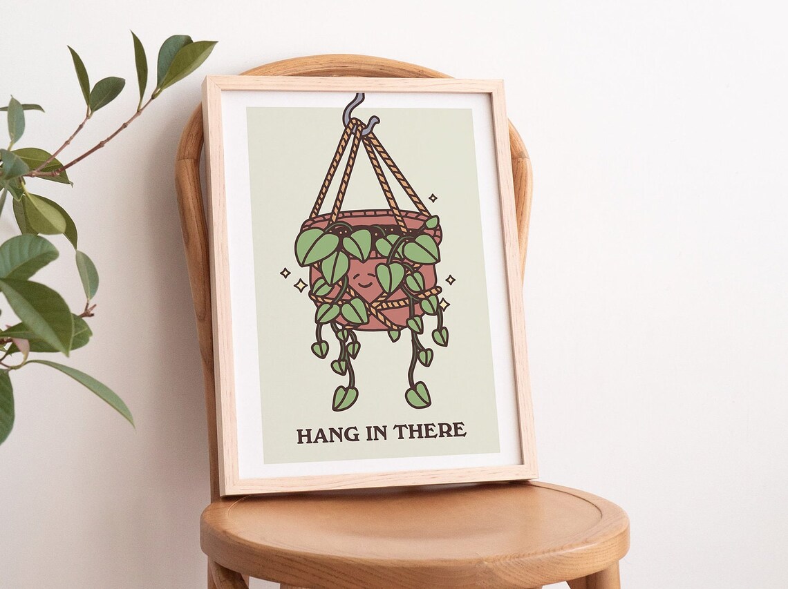 Green Plant Quote Poster, Botanical Wall Art Print - Image 3