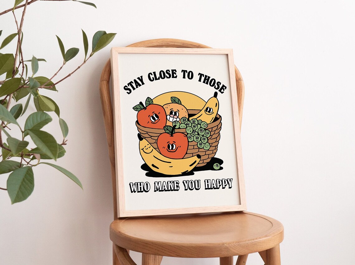 Retro Fruits Illustration Vintage Kettle Kitchen Art Print - Image 2