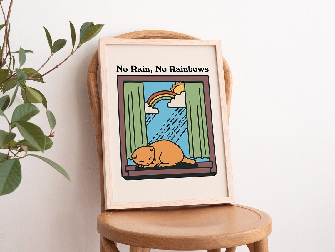 Retro Cat Wall Print, Vintage Maximalist Illustration - Image 2