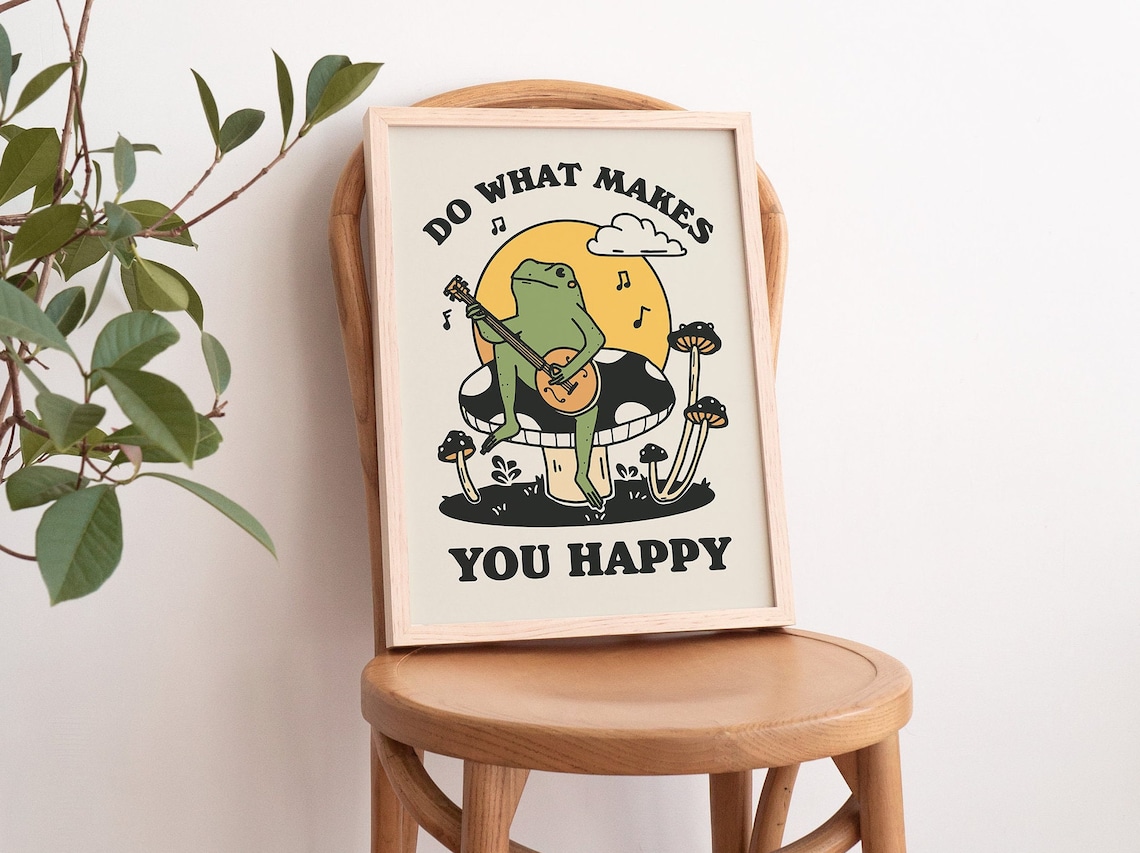 Retro Frog Love Quote, Vintage Mushroom Poster - Image 3