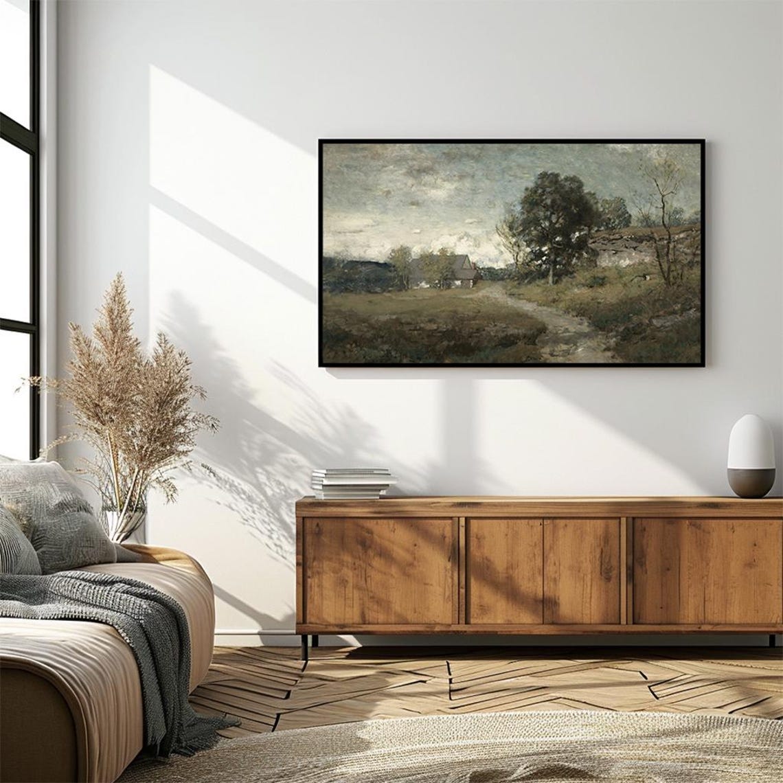 Frame Tv Art Peaceful Rustic Landscape With Cottage And Trees Victorian Style Artwork For Frame Tv Instant Vintage - Image 4