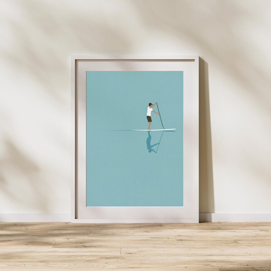 Beach Surfboard Poster Sea Minimalist Coastal Wall Art Summer Seagull Print Boho Ocean Decor Modern Surfer Illustration