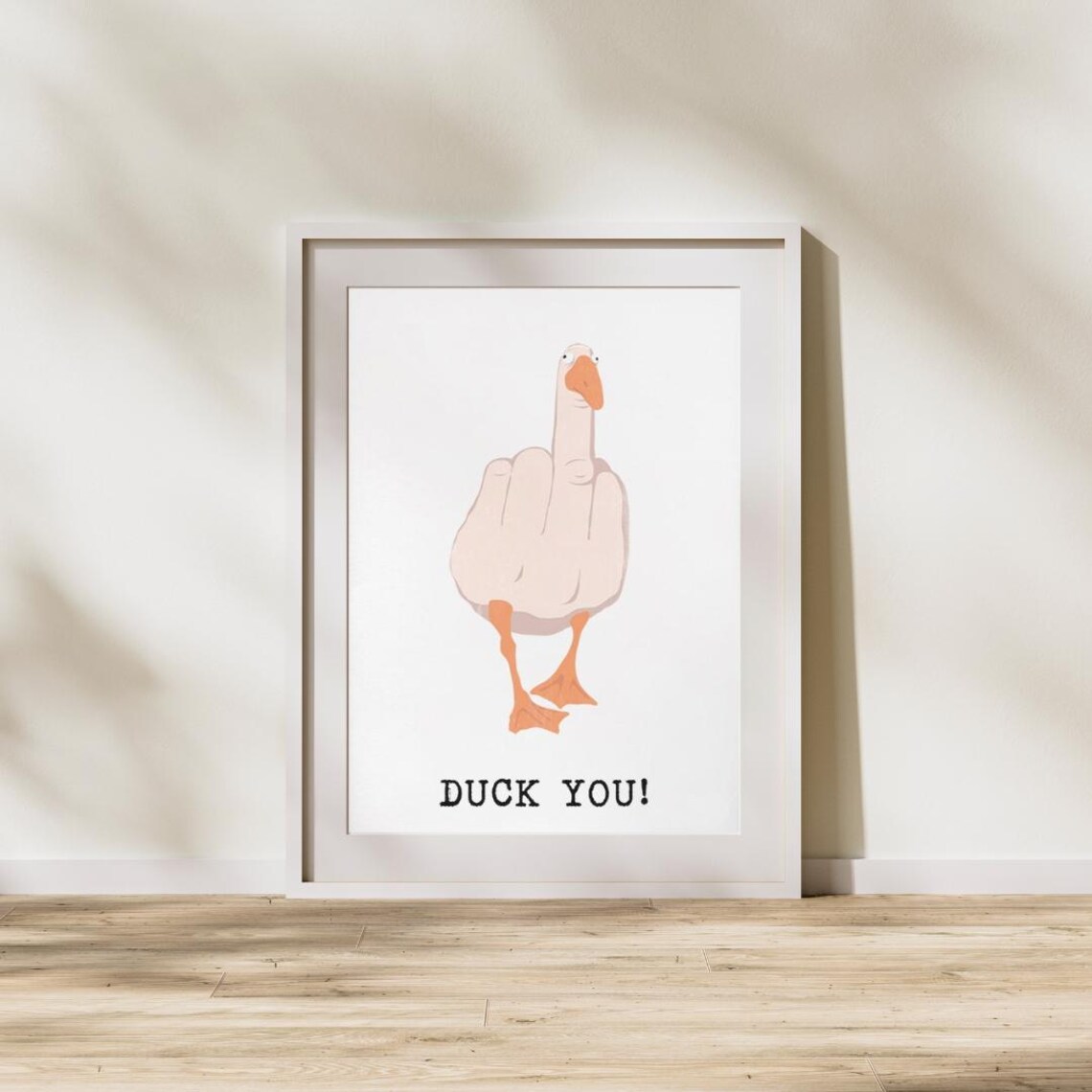Cheeky Goose Flipping Middle Finger Duck You Funny Animal Poster