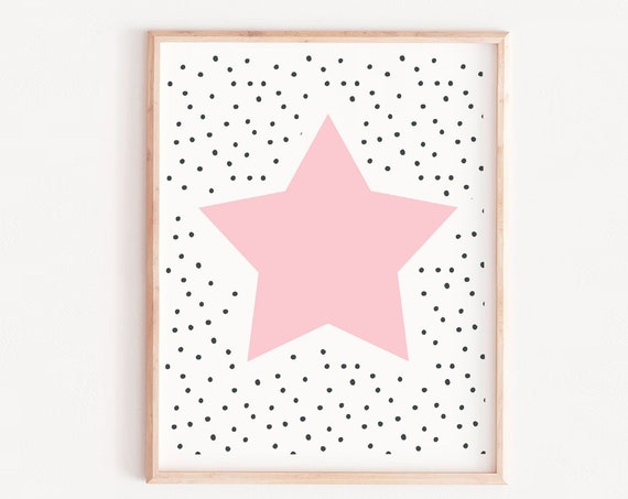 Girls Art Print, Pink Pastel Nursery Decor