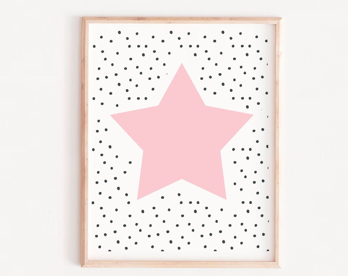 Girls Art Print, Pink Pastel Nursery Decor