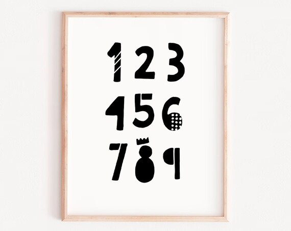 Numbers Print Kids Wall Art Educational Prints For School Classroom Math Decor Nursery Play Roommodern Children