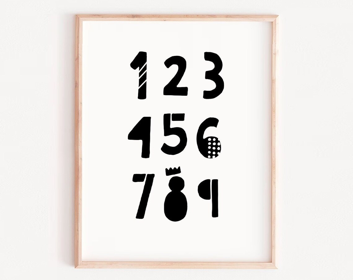 Numbers Print Kids Wall Art Educational Prints For School Classroom Math Decor Nursery Play Roommodern Children