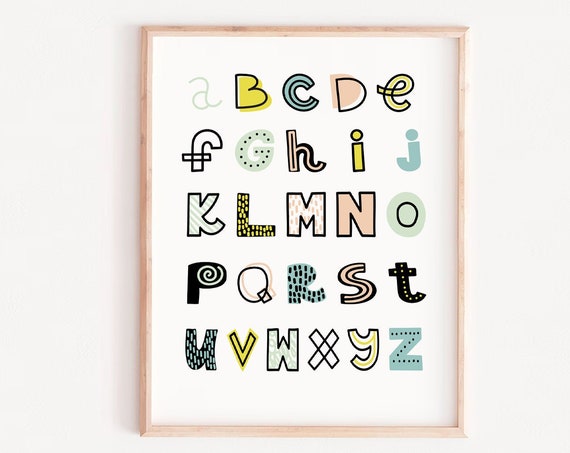 Nursery Alphabet Wall Art, Children’s Decor Print