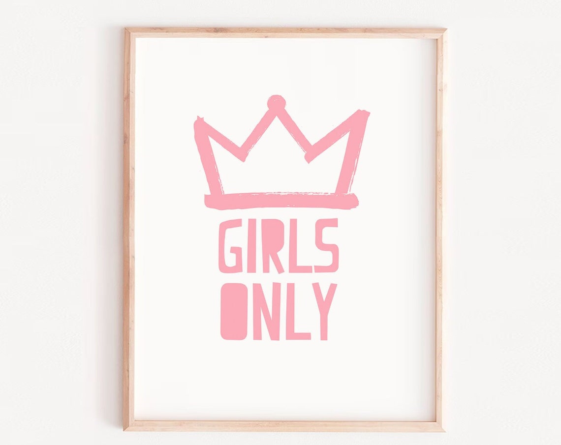 Girls Only Nursery Wall Art Print