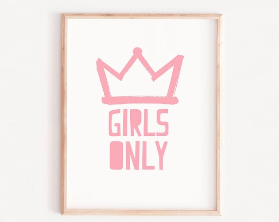 Girls Only Nursery Wall Art Print