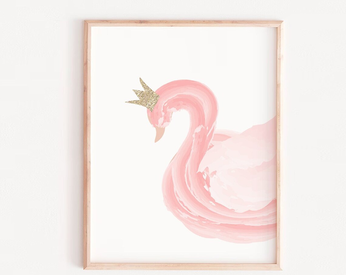 Swan Print, Nursery Ballerina Decor Art Print
