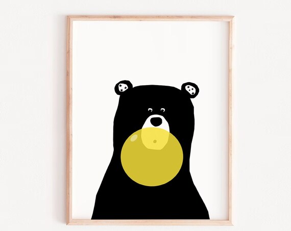 Cute Baby Bear Print, Scandinavian Nursery Decor