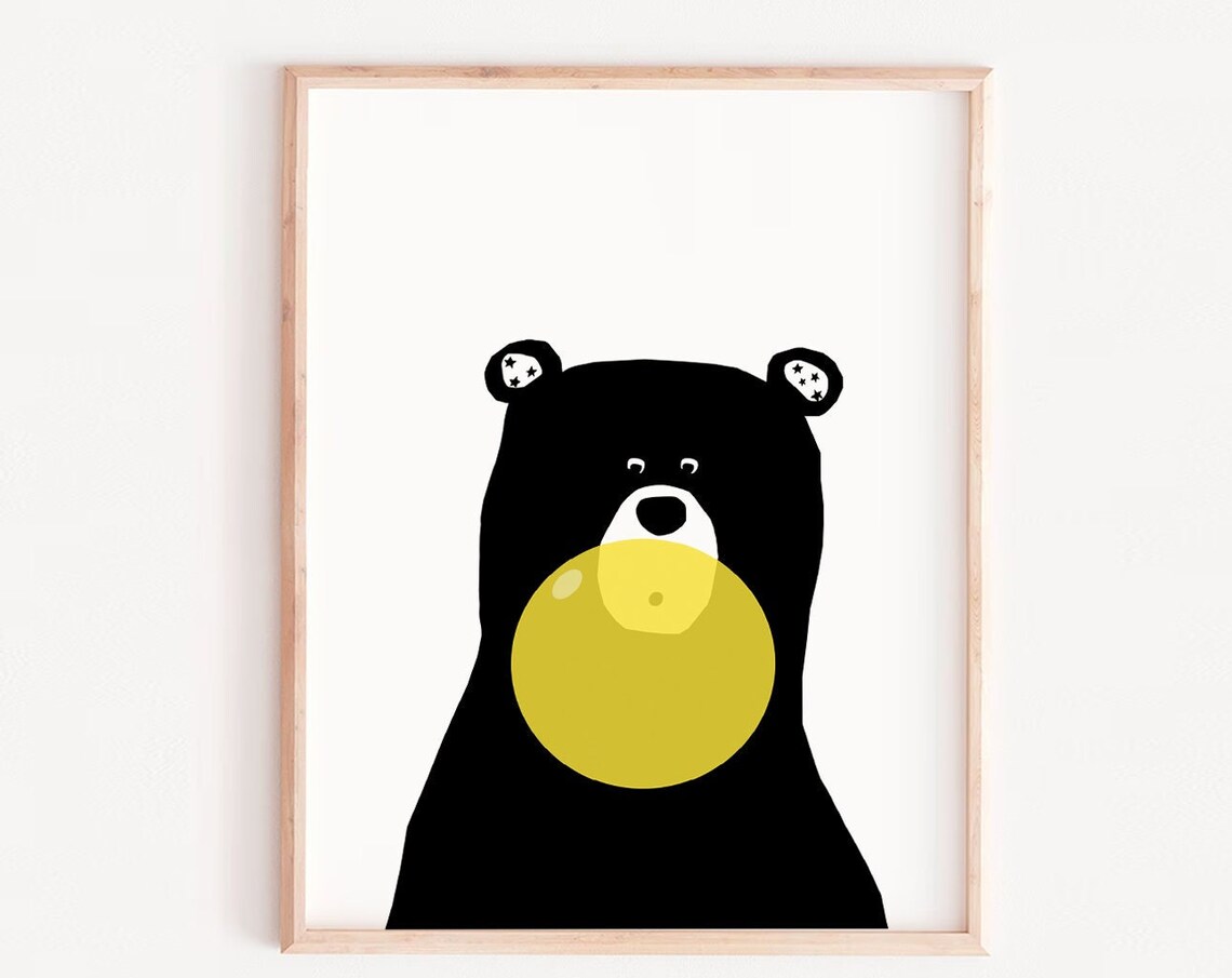 Cute Baby Bear Print, Scandinavian Nursery Decor