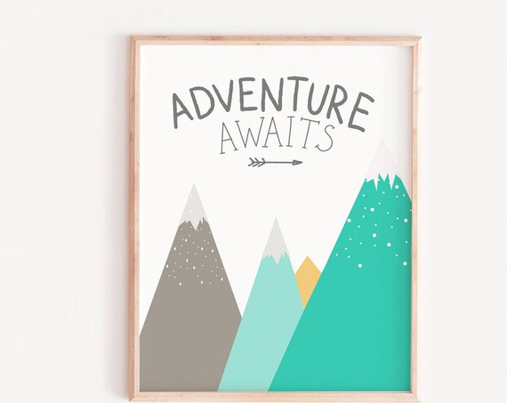 Adventure Prints Wall Print Mountain Quotes Kids Art Decor Map Poster