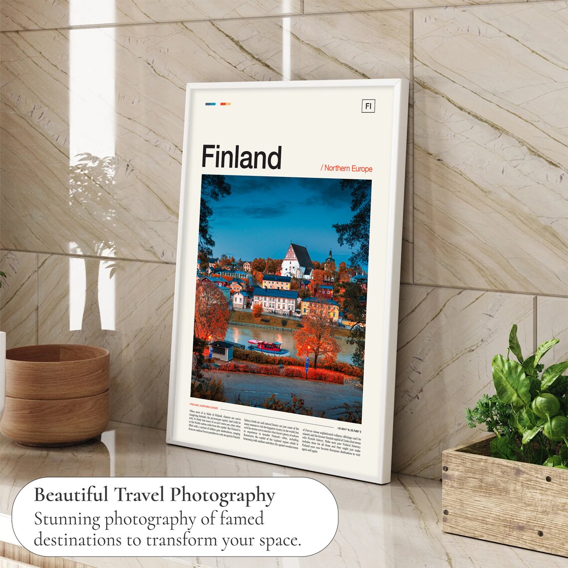 Finland Riverside Old Town Dusk Northern Europe Travel Poster - Image 4