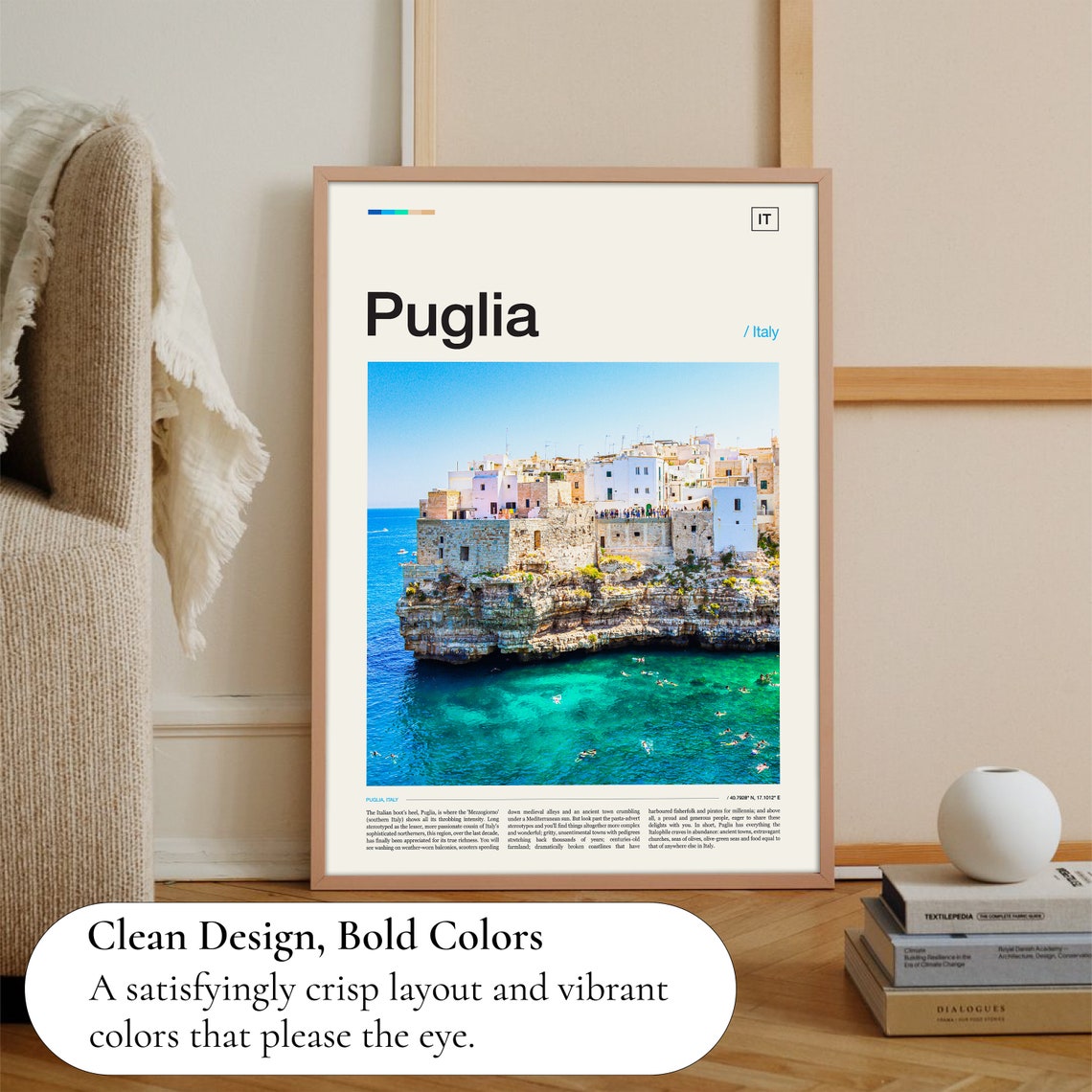 Puglia Italy Polignano a Mare Cliffside Town Coast Travel Poster - Image 3