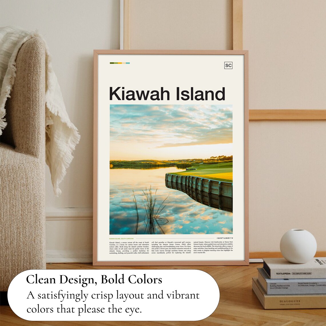 Kiawah Island Travel Poster, Coastal Wall Art Print - Image 3