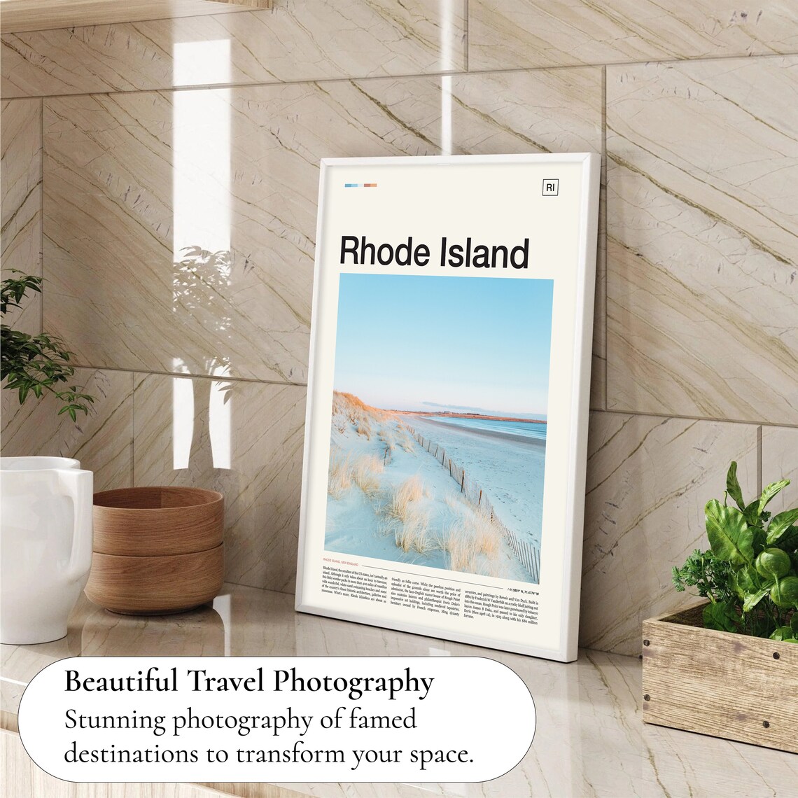 Rhode Island Beach Dunes Golden Sunset Coastal Travel Poster - Image 4